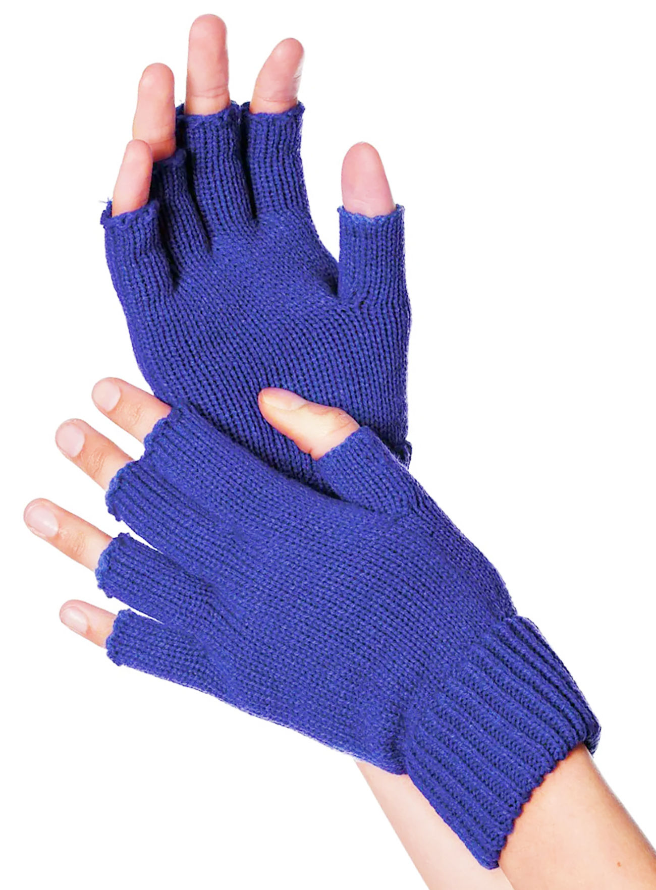 Vingerloze stoffen handschoenen blauw