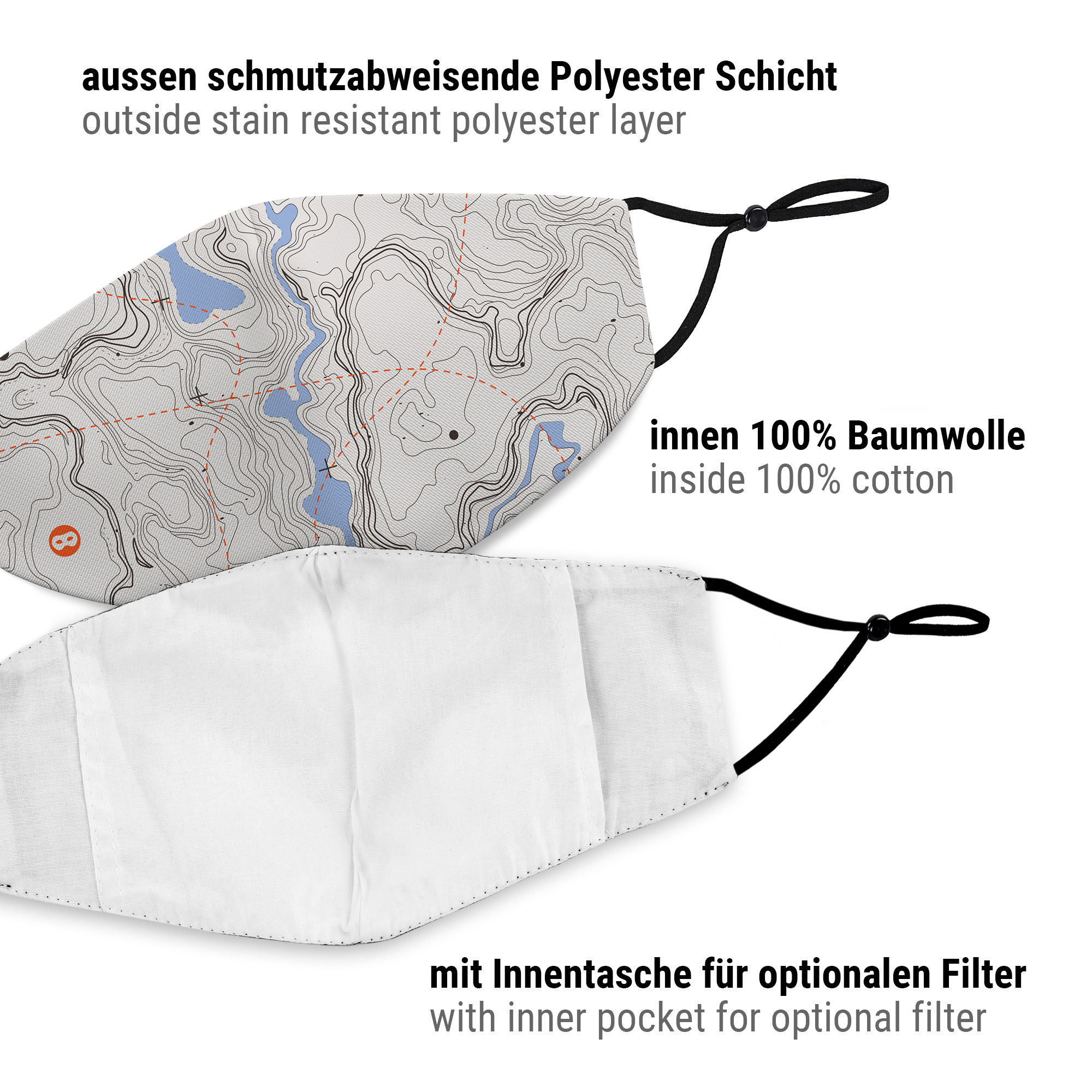 Stoffmaske Topografie