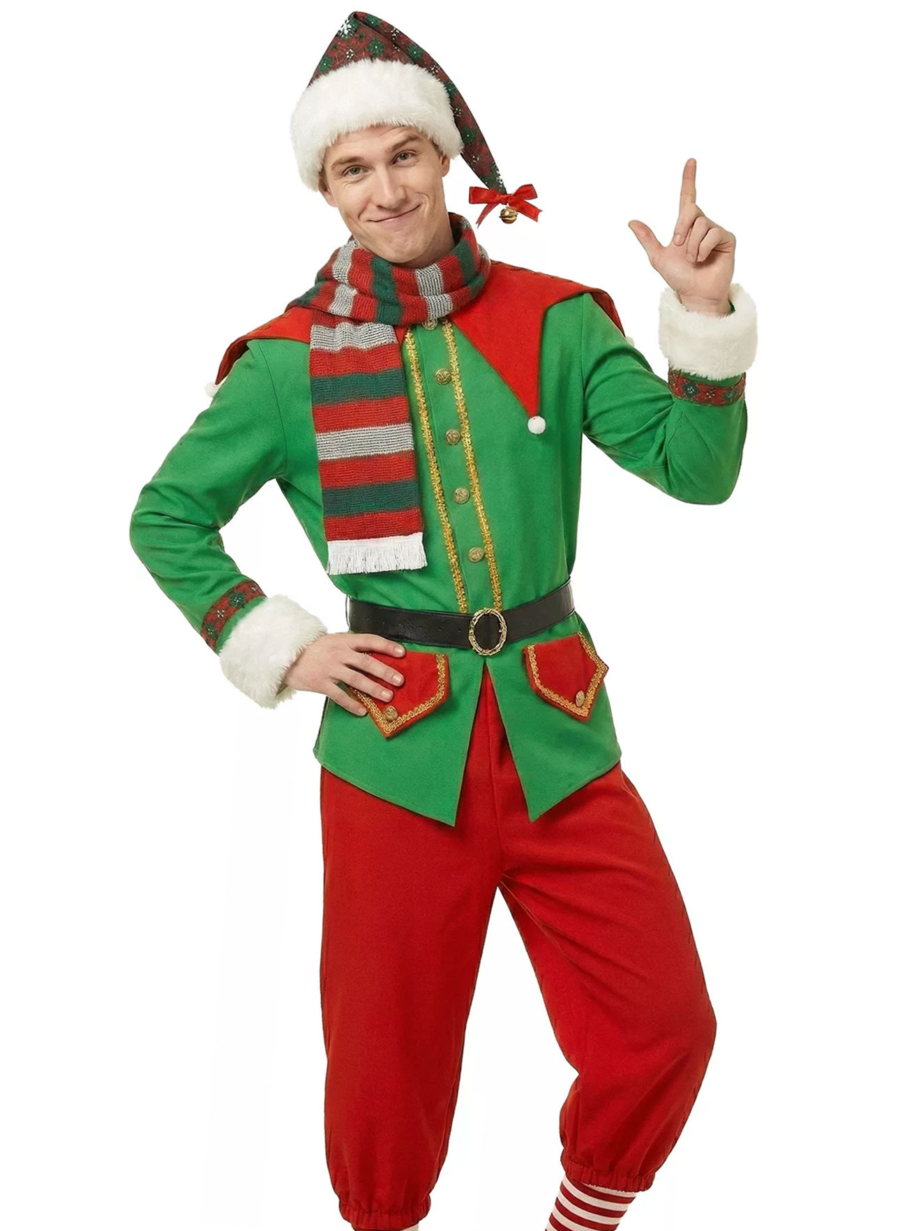 Feestelijk kerstelfen kostuum