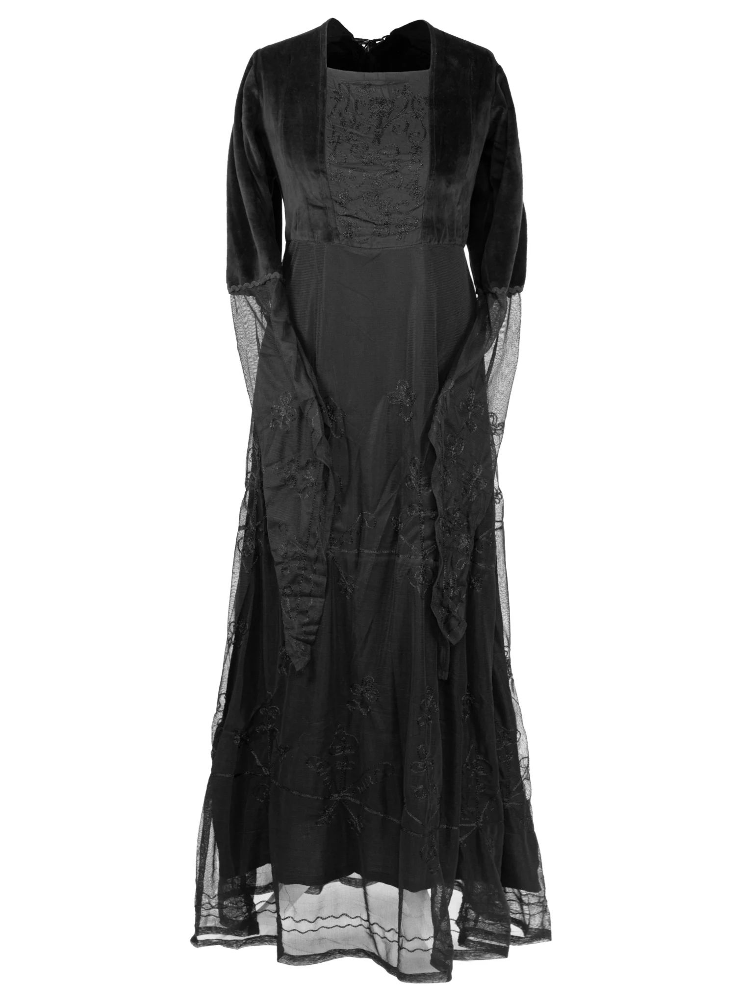 Renaissancekleid mit Tüll schwarz