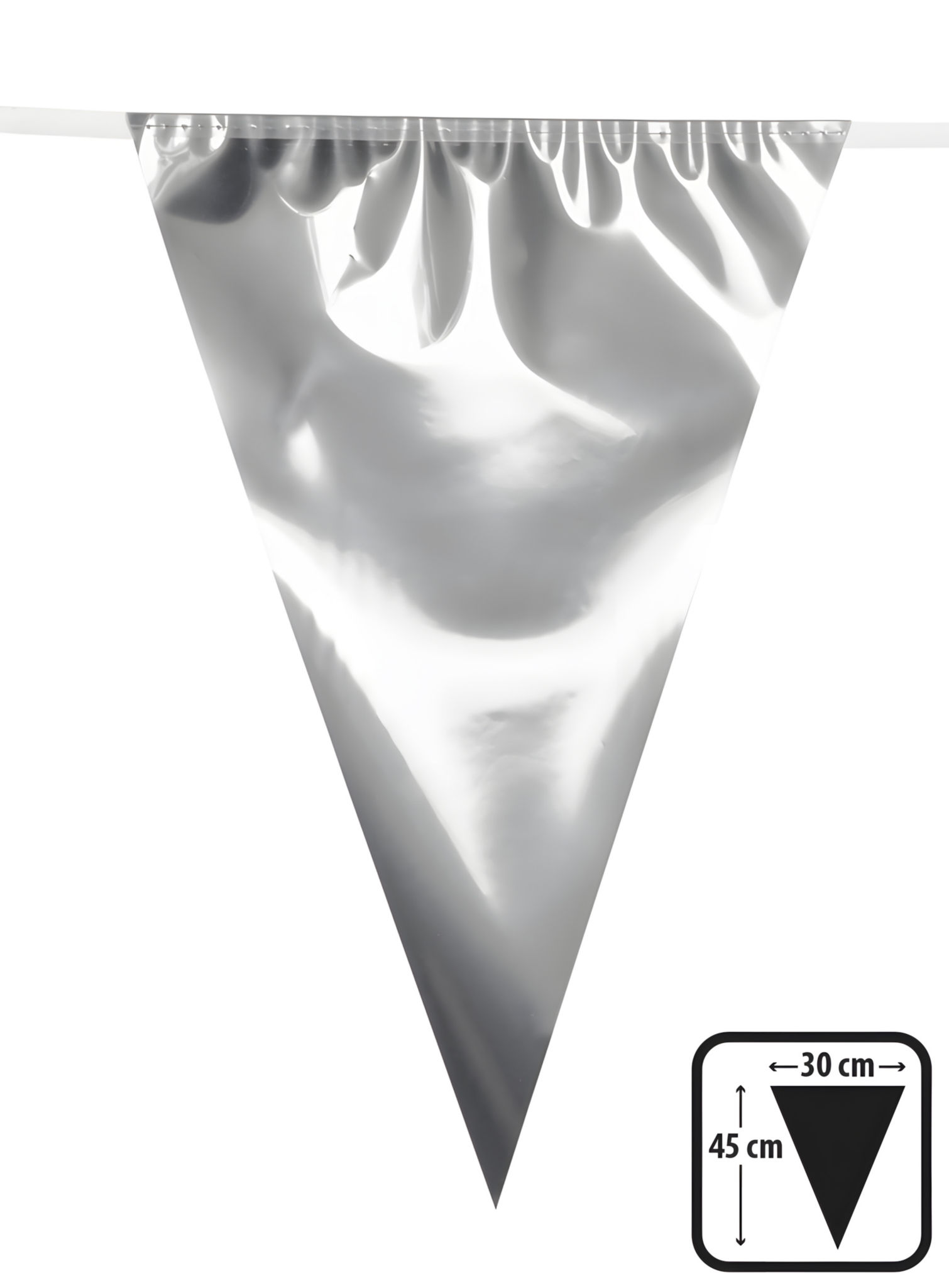 Riesenwimpelkette 10 Meter silber metallic