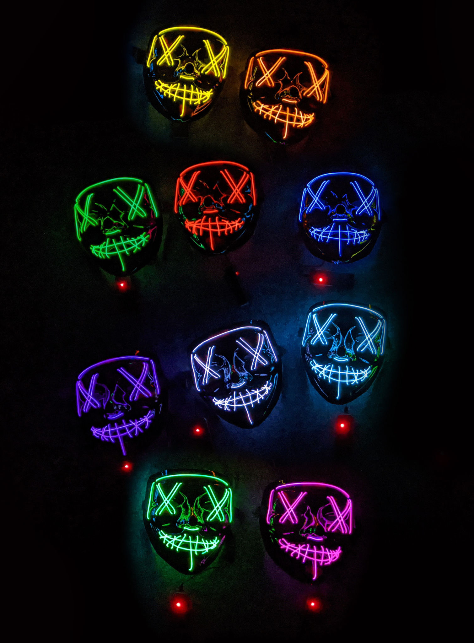 Halloween LED Maske gelb