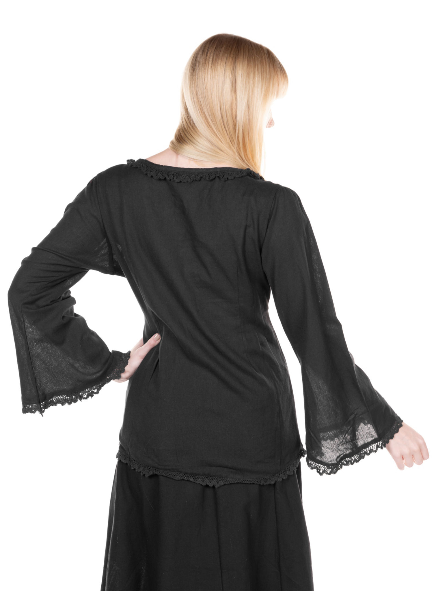 Gothic Spitzenbluse schwarz