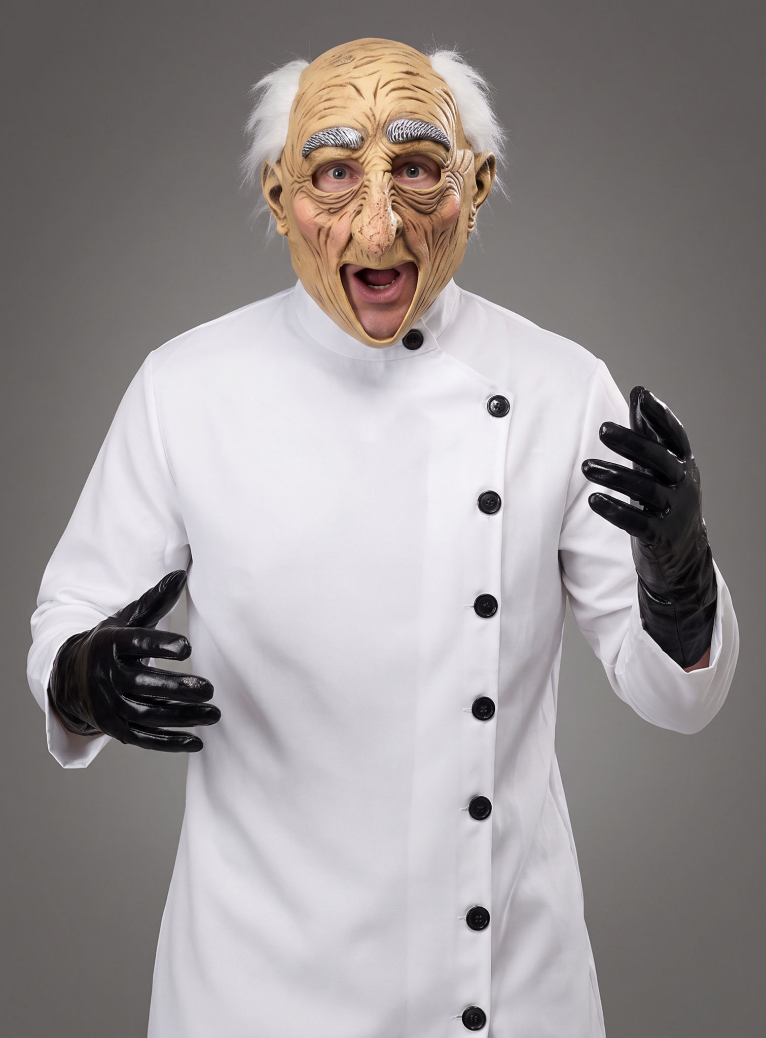 Erstaunter Opa Maske mit offenem Mund