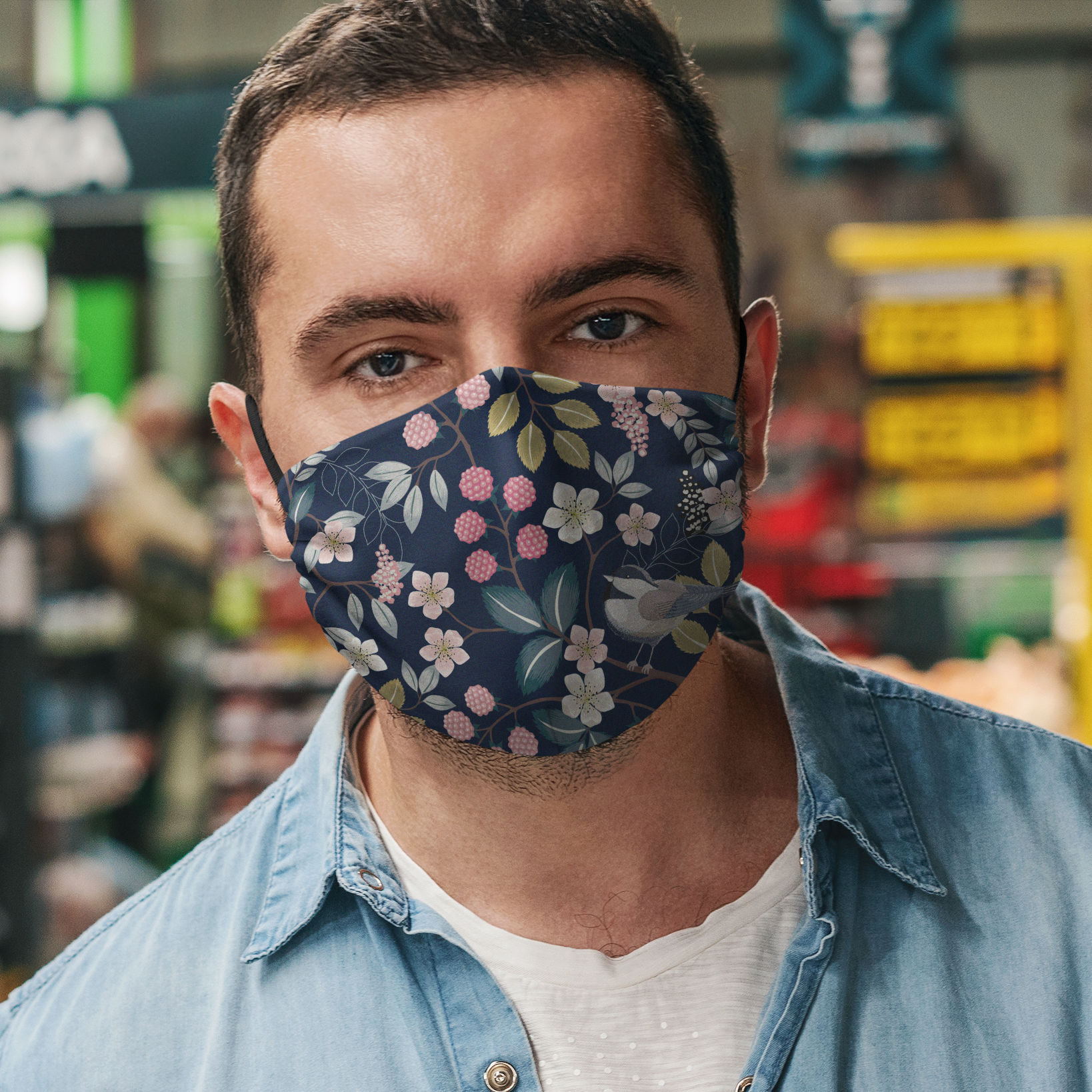 Stoffen masker bloemenpatroon