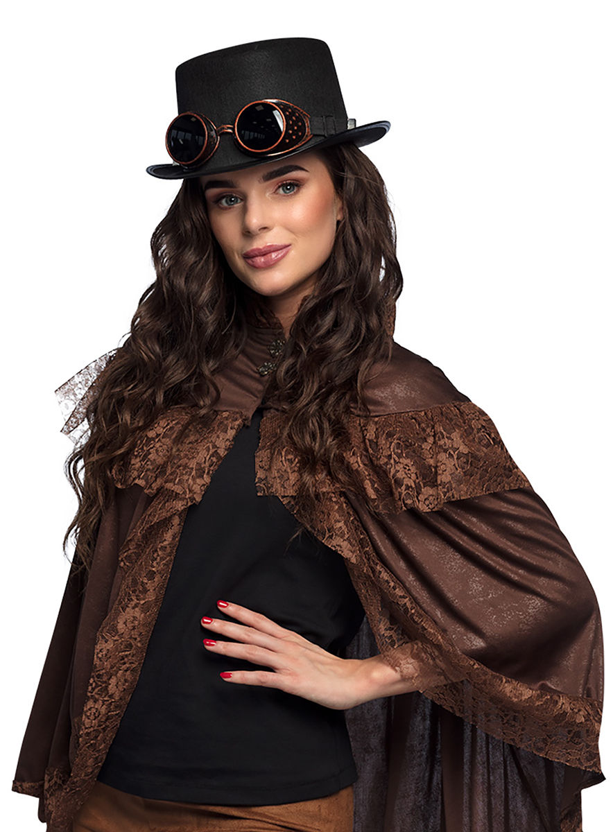 Steampunk Kutscherhut mit Brille