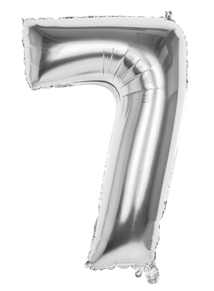 Folienballon Zahl 7 silber 86 cm