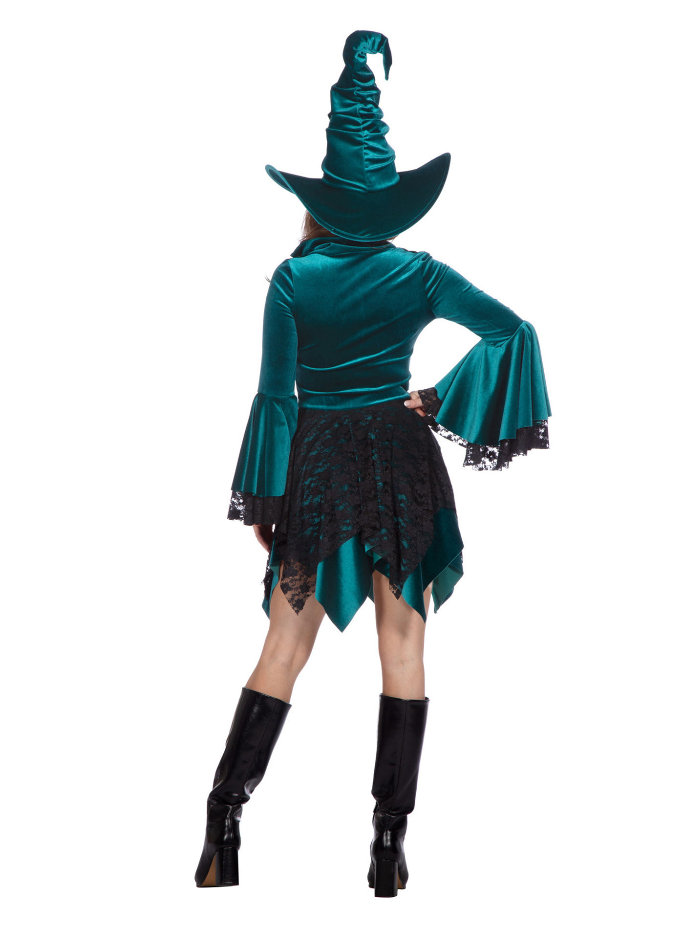 Heksenjurk van turquoise fluweel