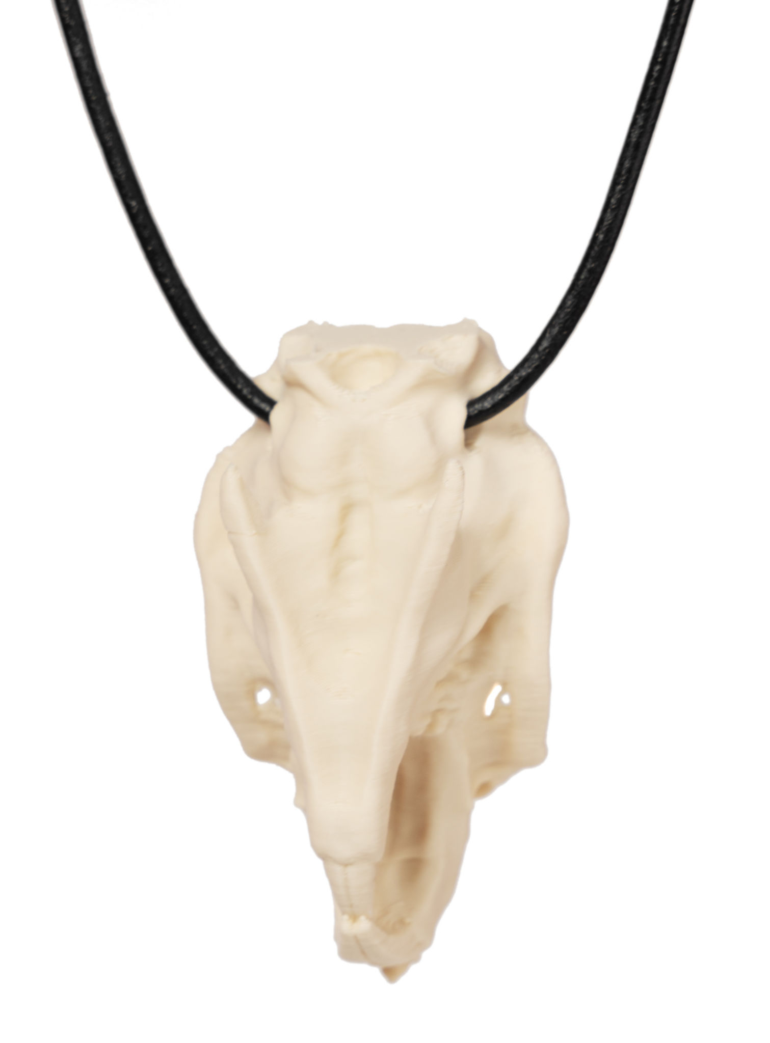 3D Druck Rattenschädel Anhänger mit Lederband (7cm)