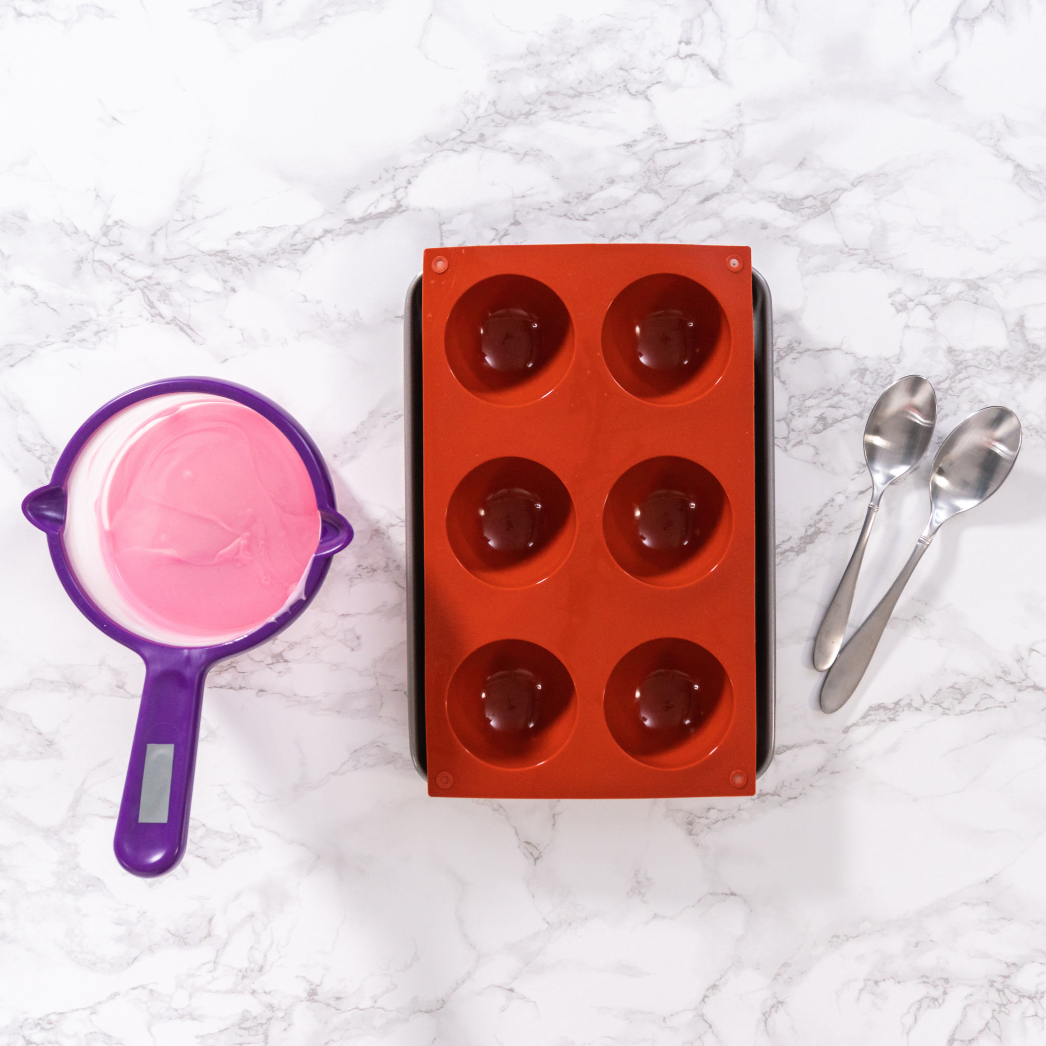 Chocolate Bombs Silikonform für große Pralinen, Badekugeln und zum Backen 6-fach