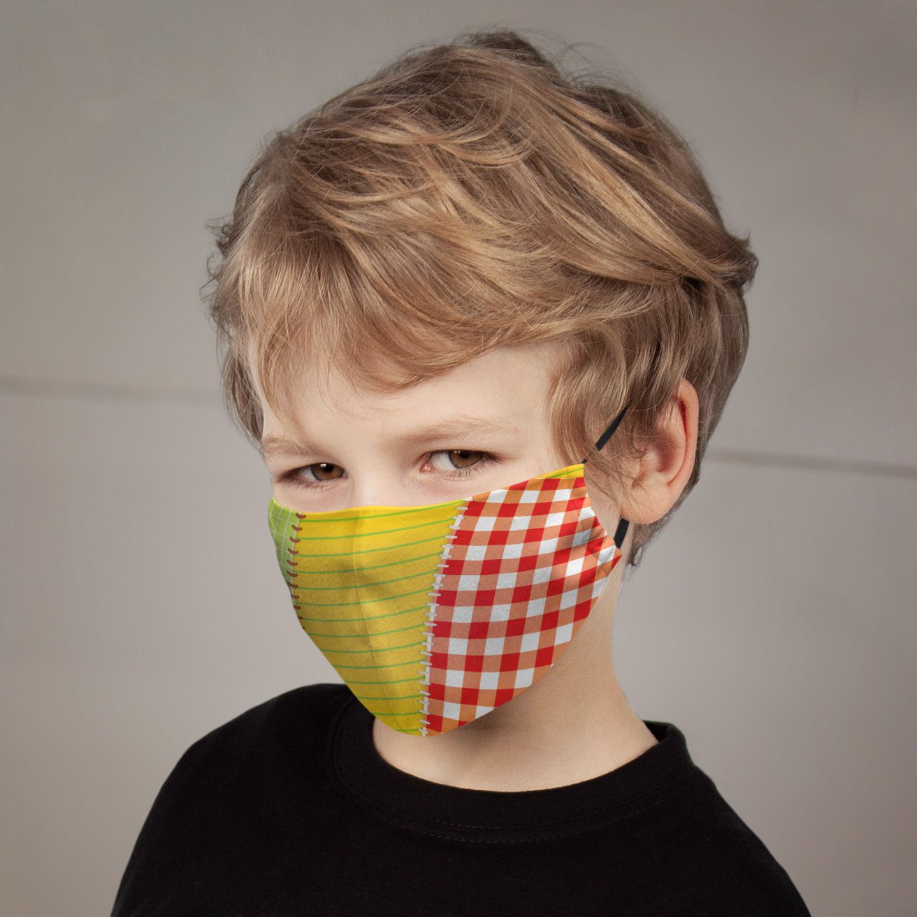 Stoffmaske für Kinder Patchwork Flickenstrumpf