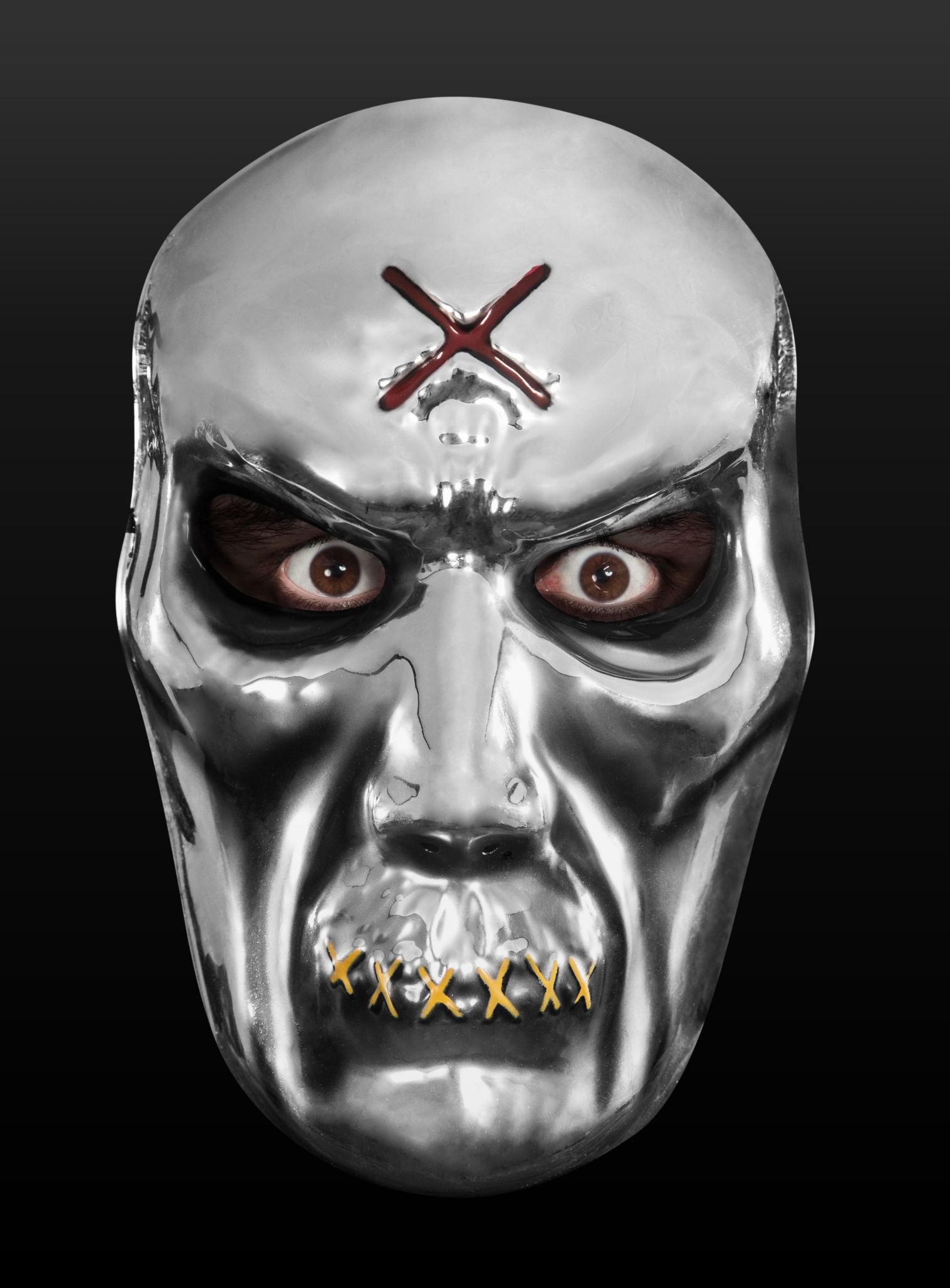 Zombiemaske silber