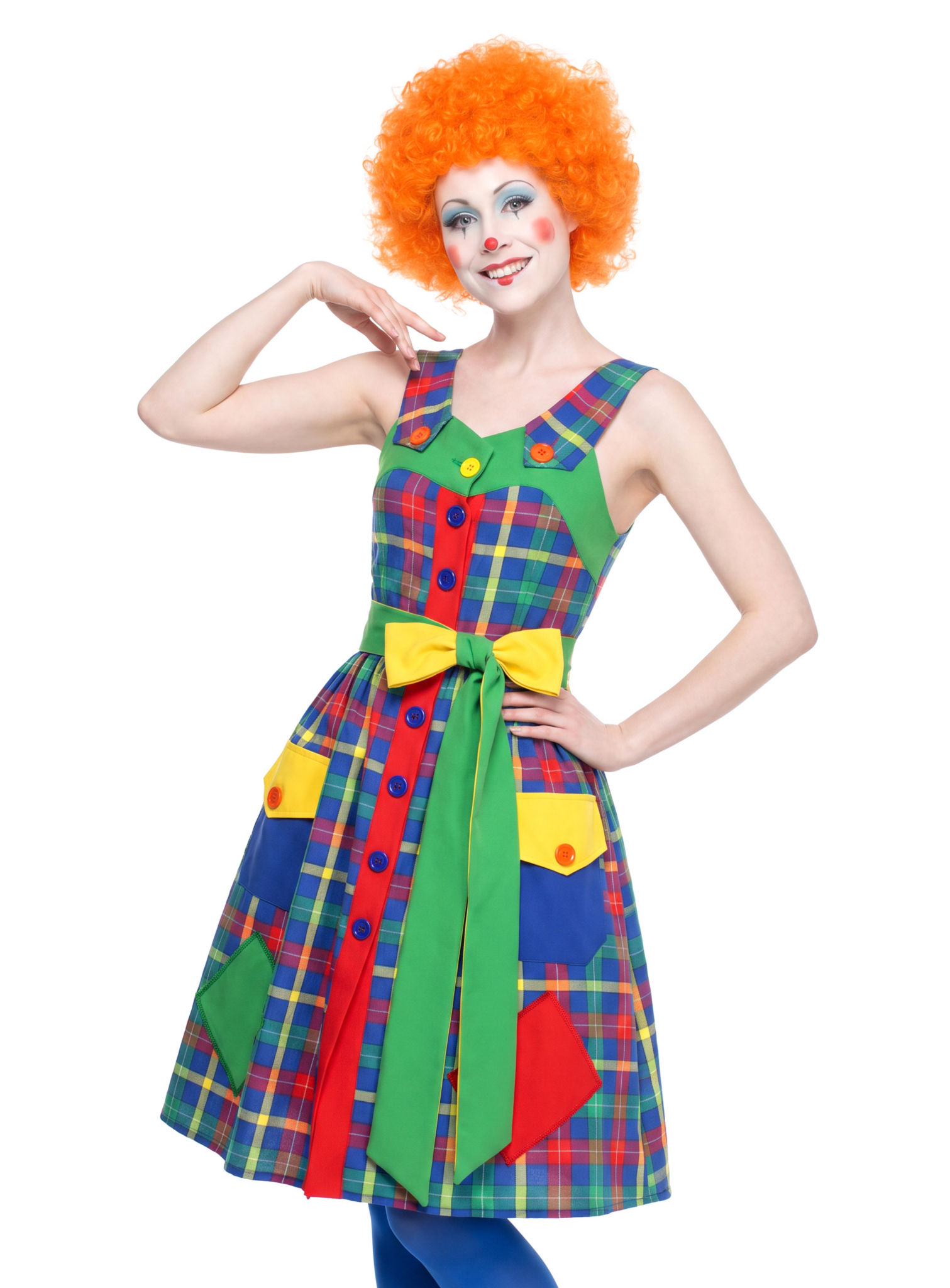 Clown orange Perücke