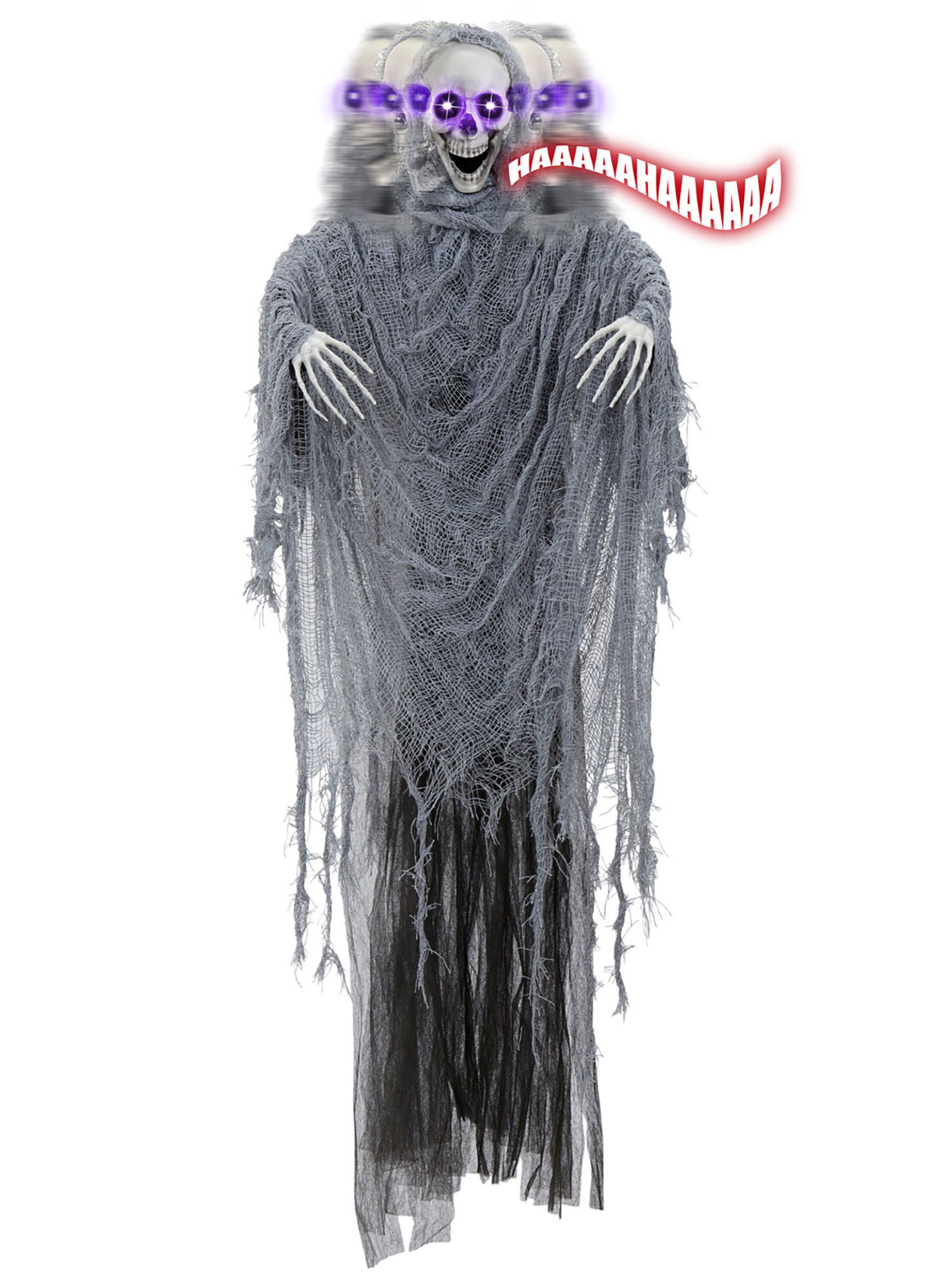 Decoratief skelet van de Magere Hein – geanimeerde Halloween-decoratie 100 cm