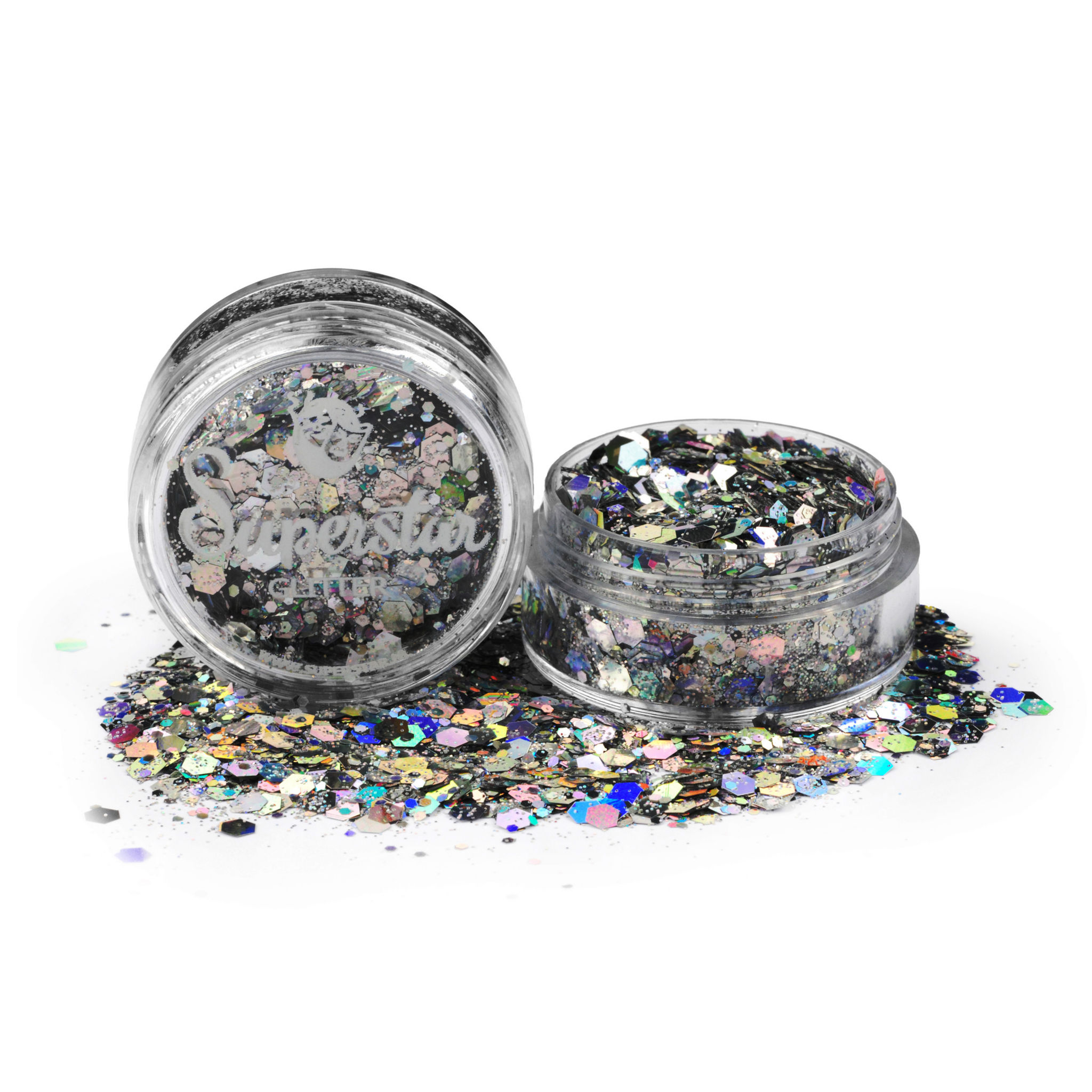 Grober Glitzer Laser silber 8 ml