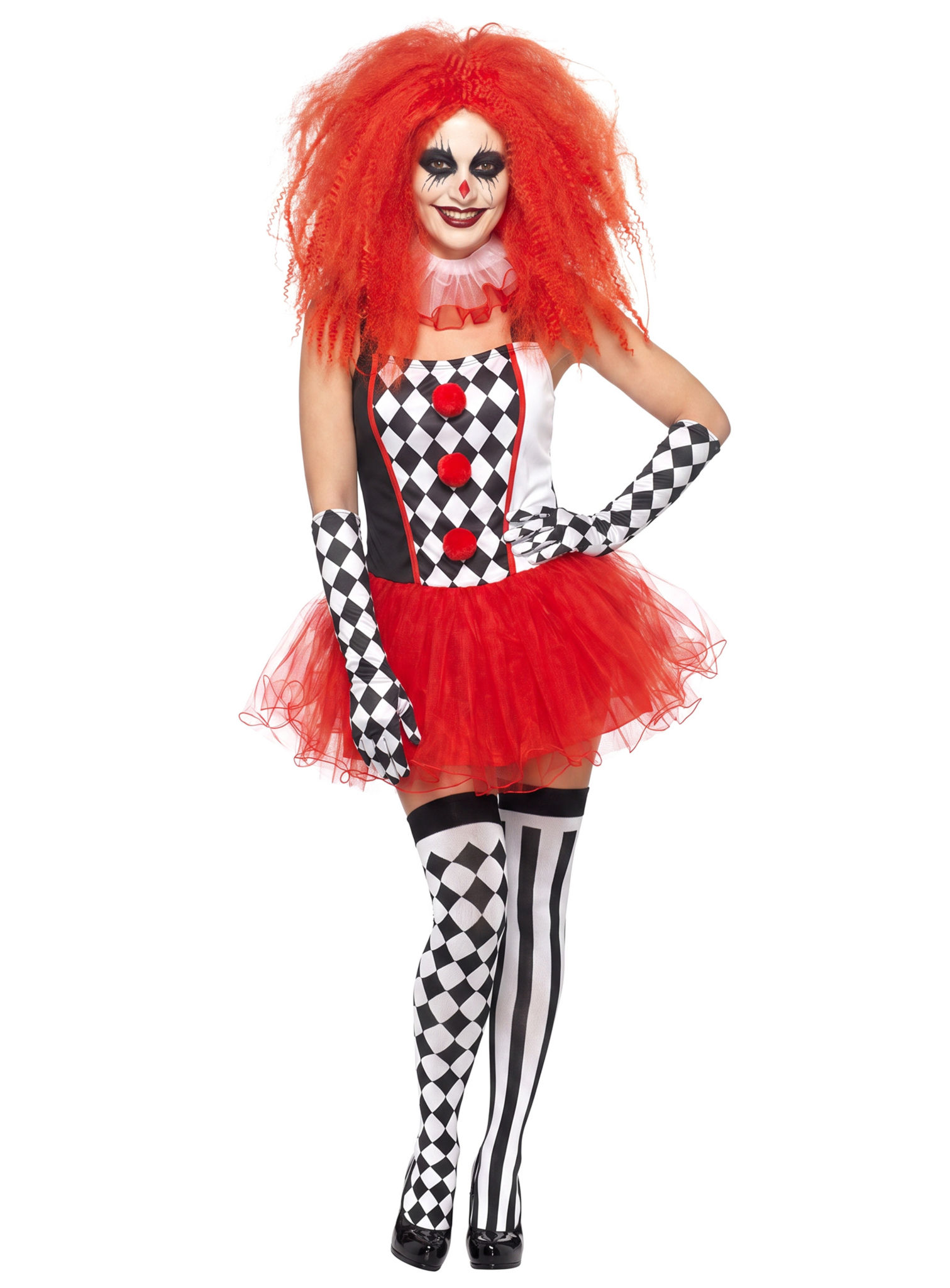 Satinhandschuhe lang Harlekin