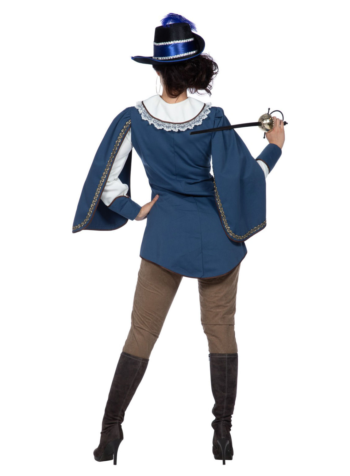 Blaues Musketier Kostüm für Frauen
