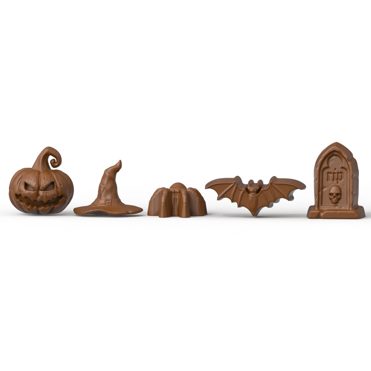 Halloween Mini Symbole Silikonform für Fruchtgummis und Schokolade 30-fach