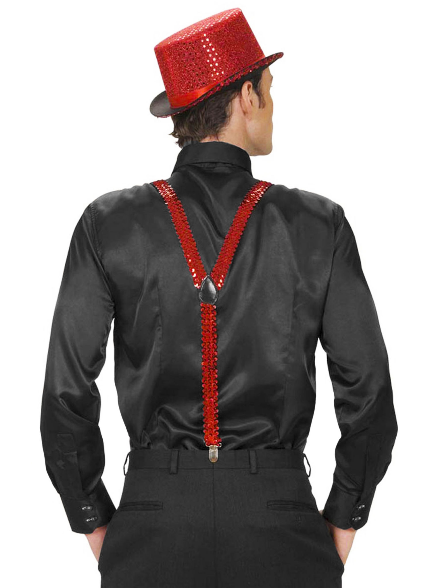 Hosenträger Pailletten rot