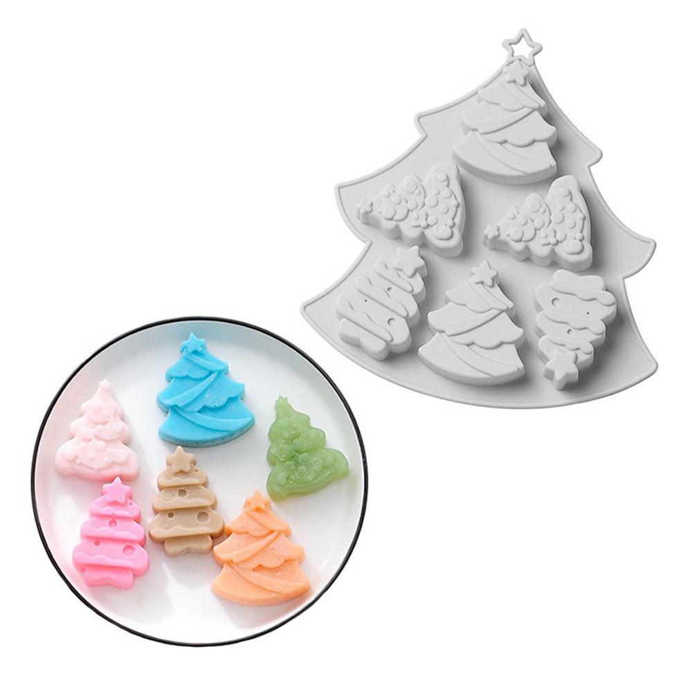 Weihnachtsbäume Silikonform für Eiswürfel und zum Backen 6-fach