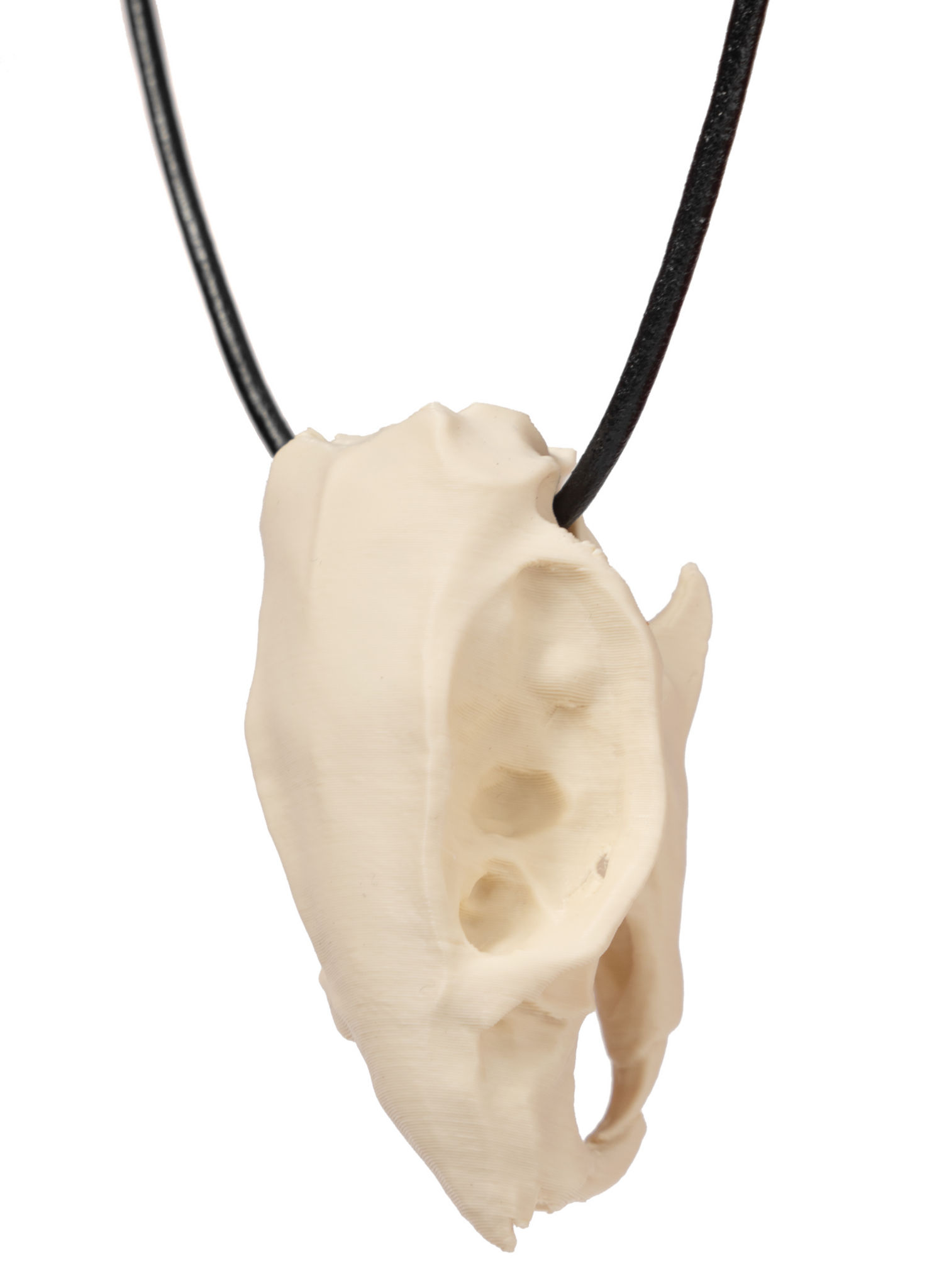 3D Druck Rattenschädel Anhänger mit Lederband (7cm)