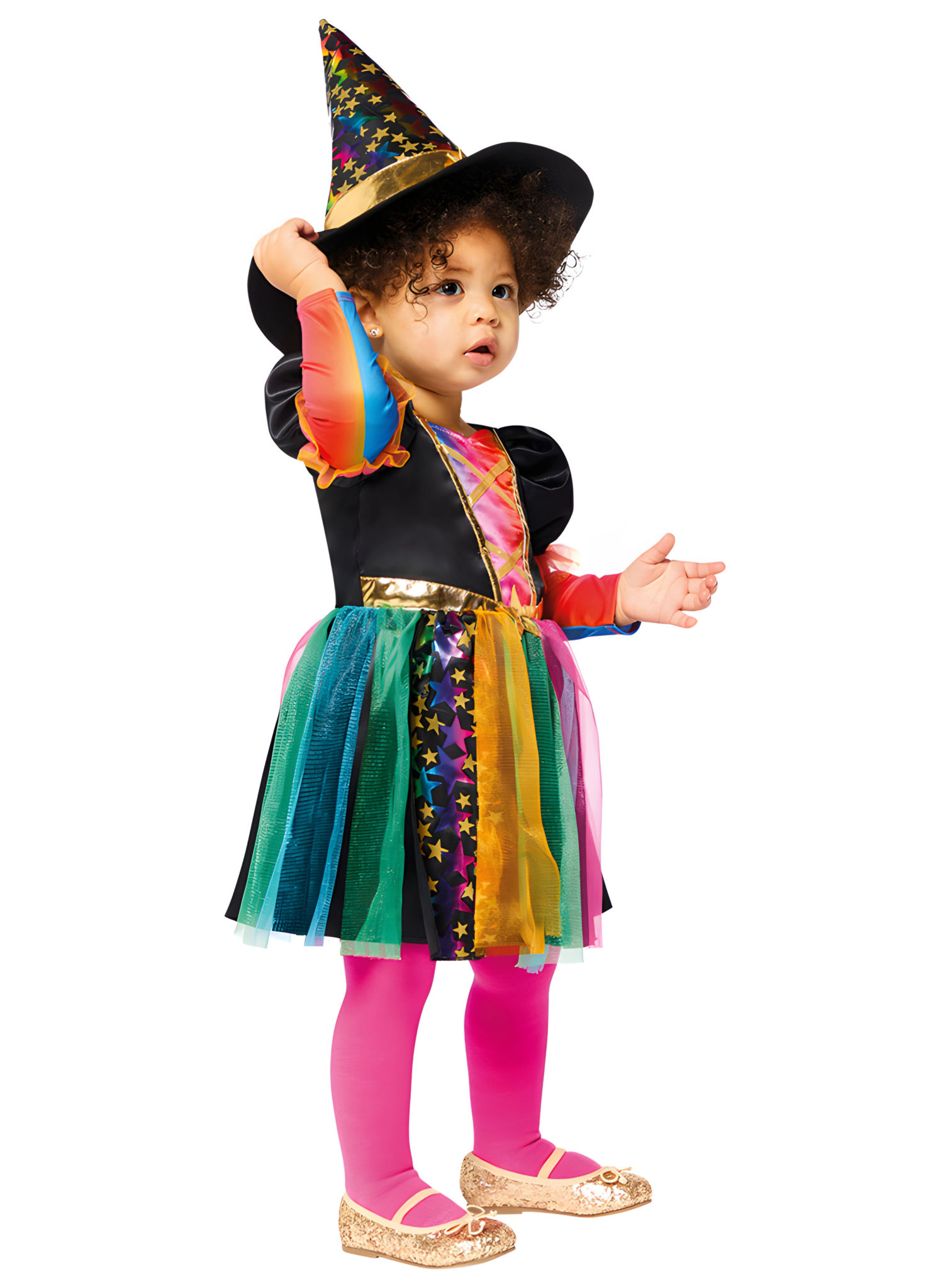 Buntes Sternchen Hexe Kostüm für Kleinkinder
