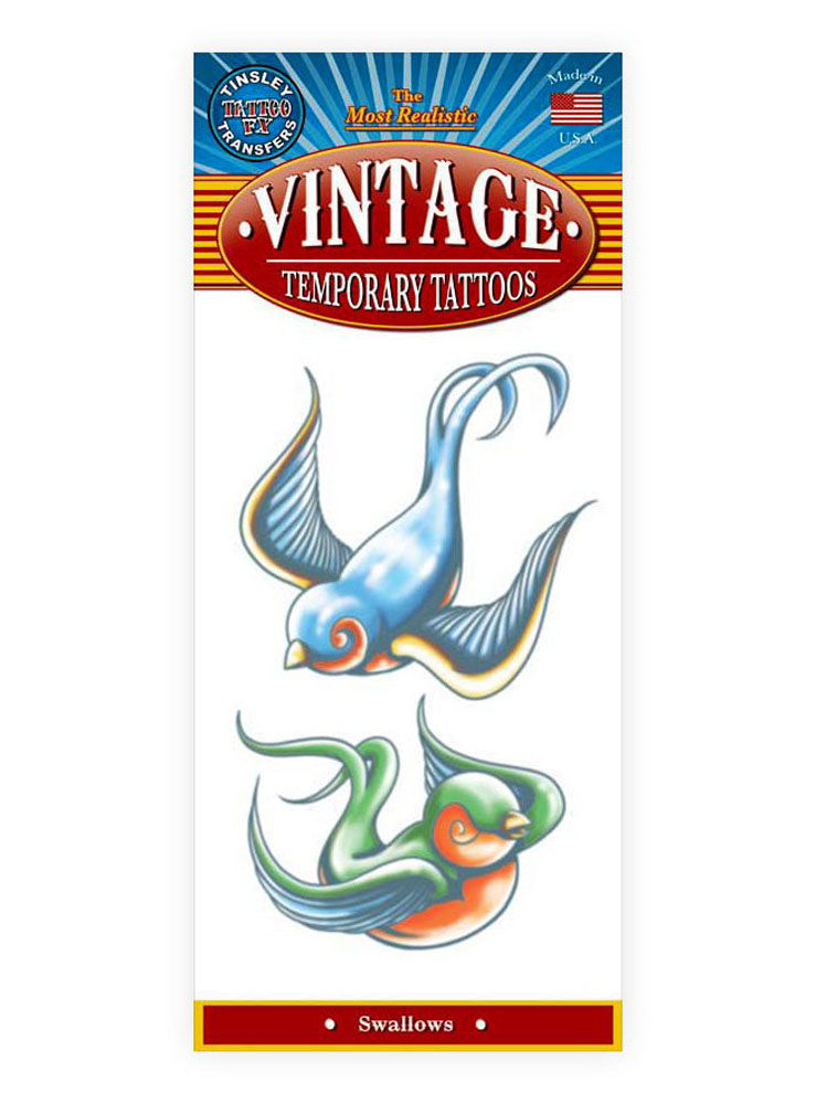 Schwalben Vintage Klebe-Tattoo