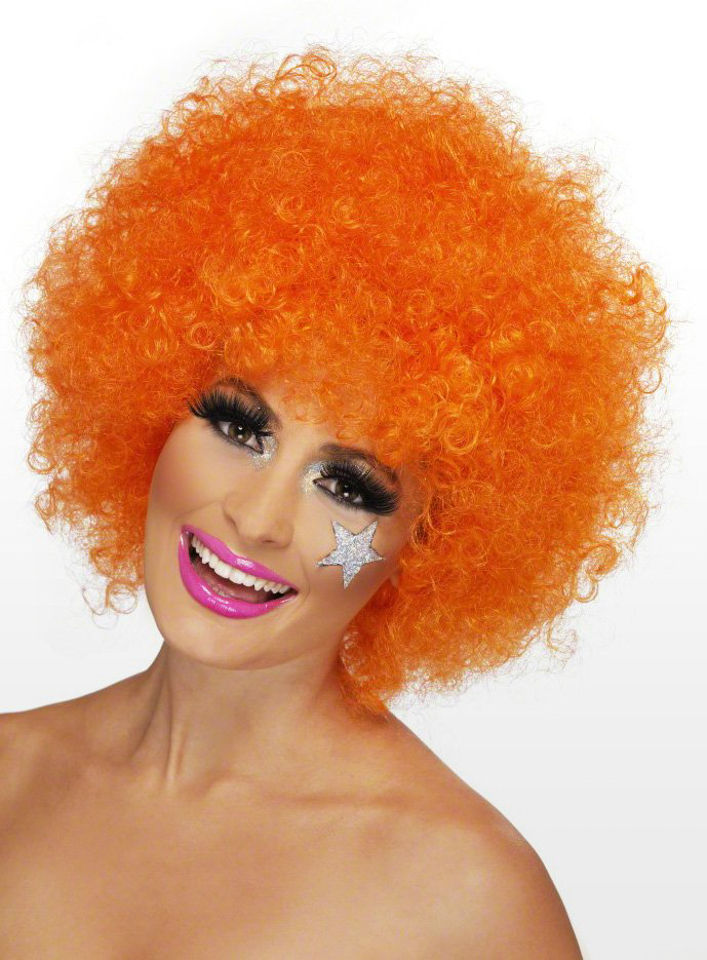 Clown orange Perücke
