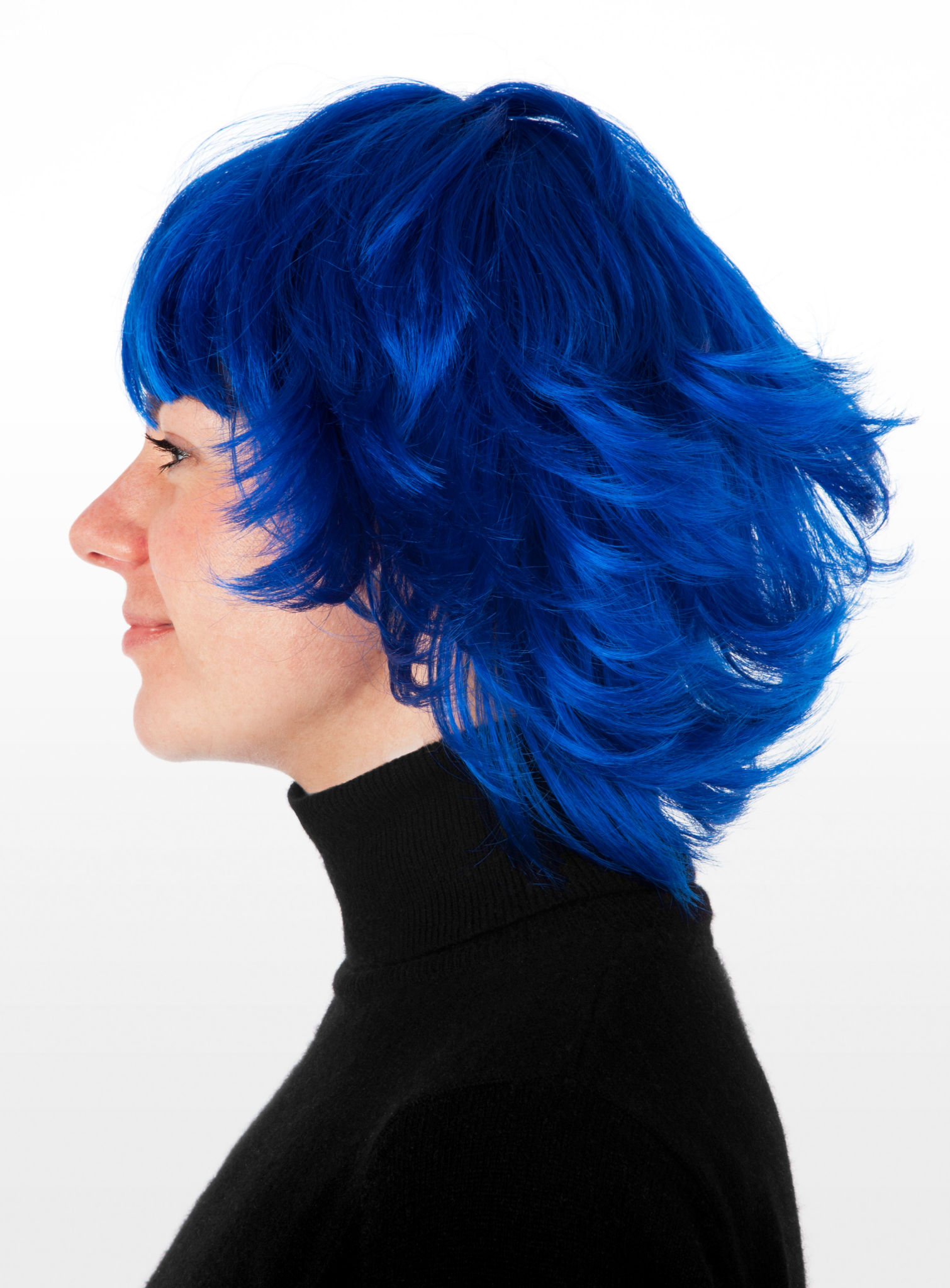 Shaggy Cut Korte Pruik Blauw