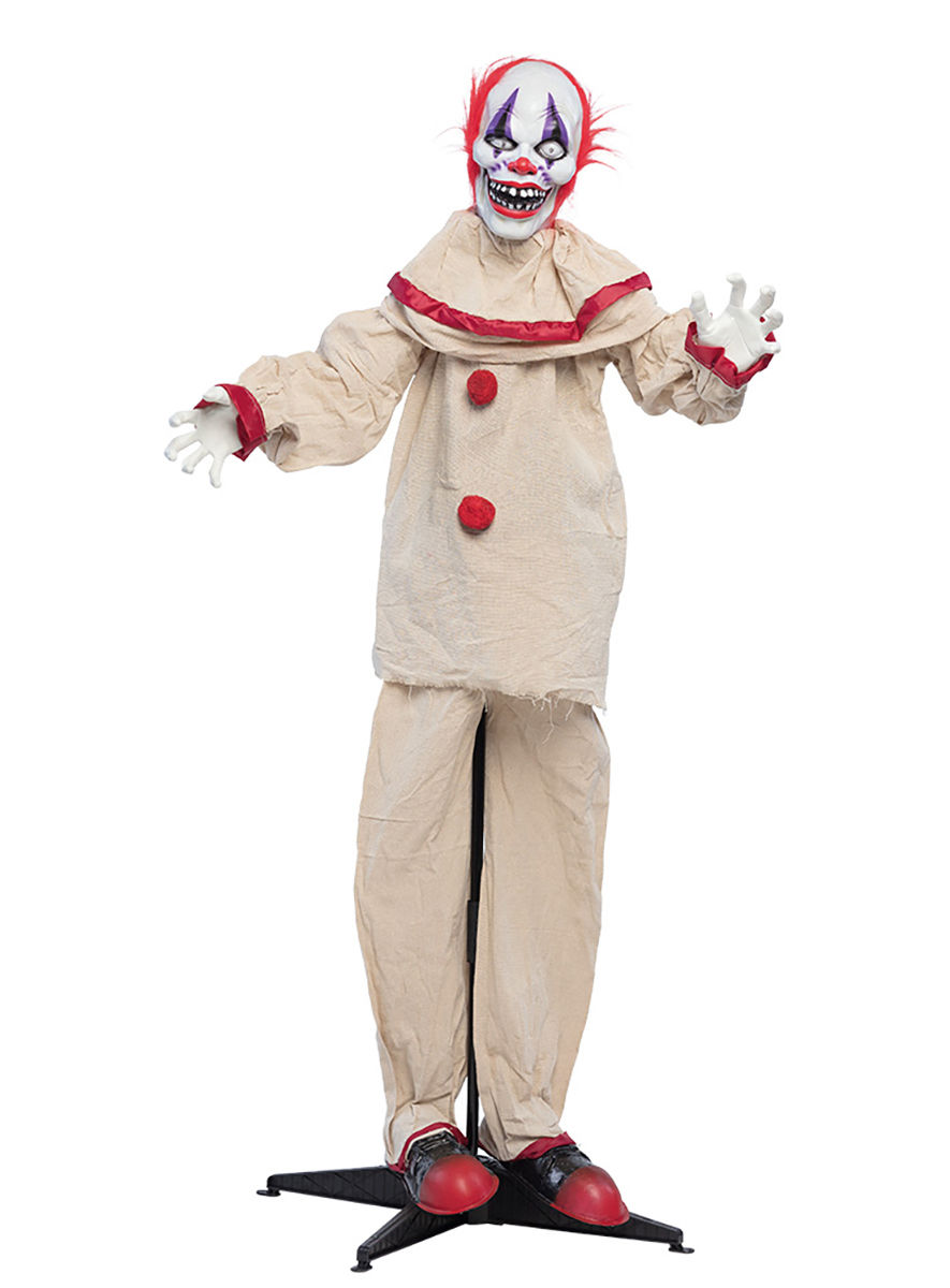 Animierter Gruselclown Halloween Deko mit Licht und Bewegungen – 153 cm