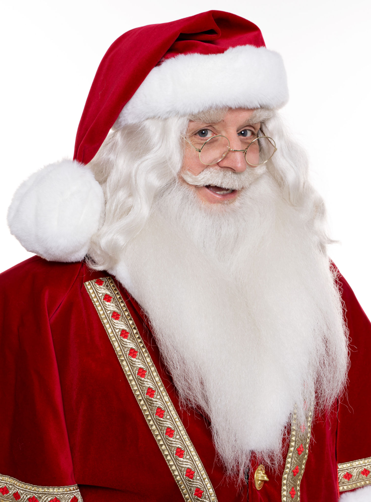 Bartset Weihnachtsmann mit Vollbart und Schnurrbart