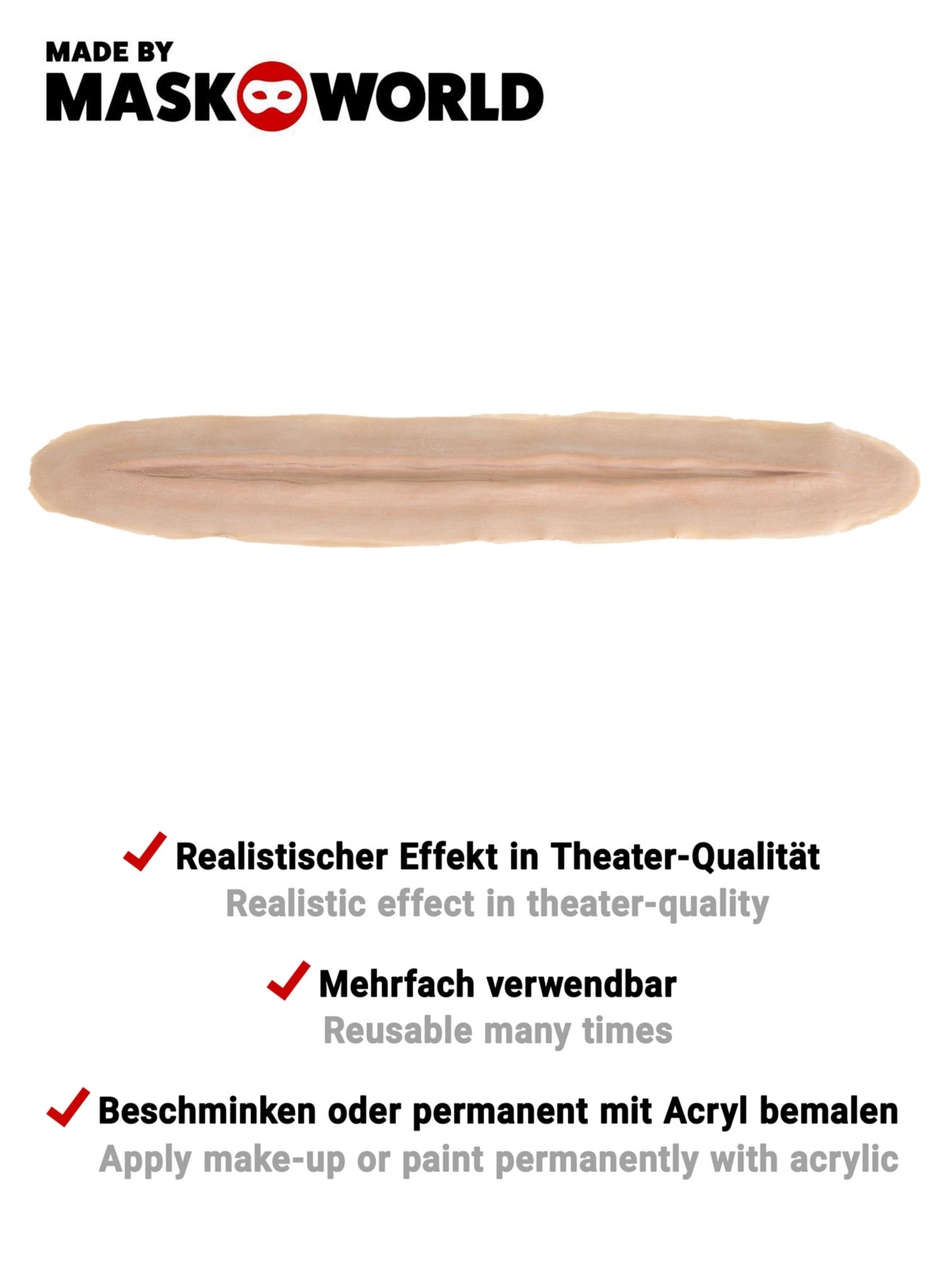 Kehlenschnitt Wunde aus Latex zum ankleben