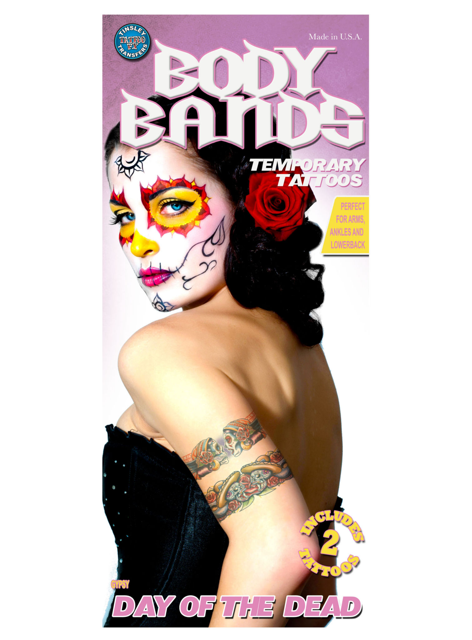 Tag der Toten Arm-Klebetattoo