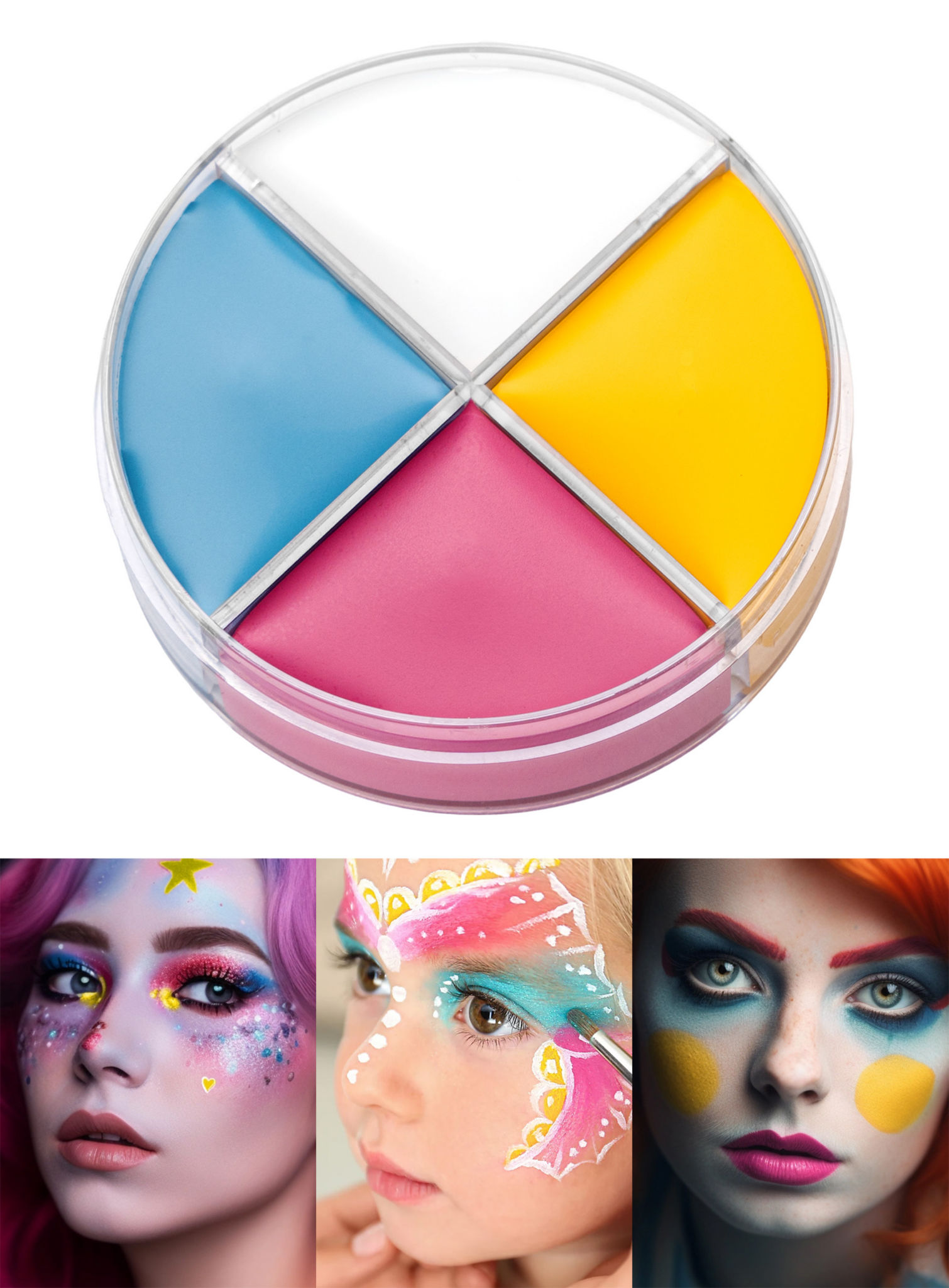 Creme Schminke blau-gelb-rosa-weiß Make-up 15 ml