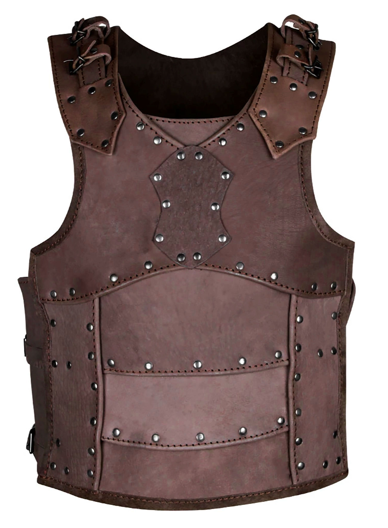 Brustpanzer aus Leder - Kämpfer, braun