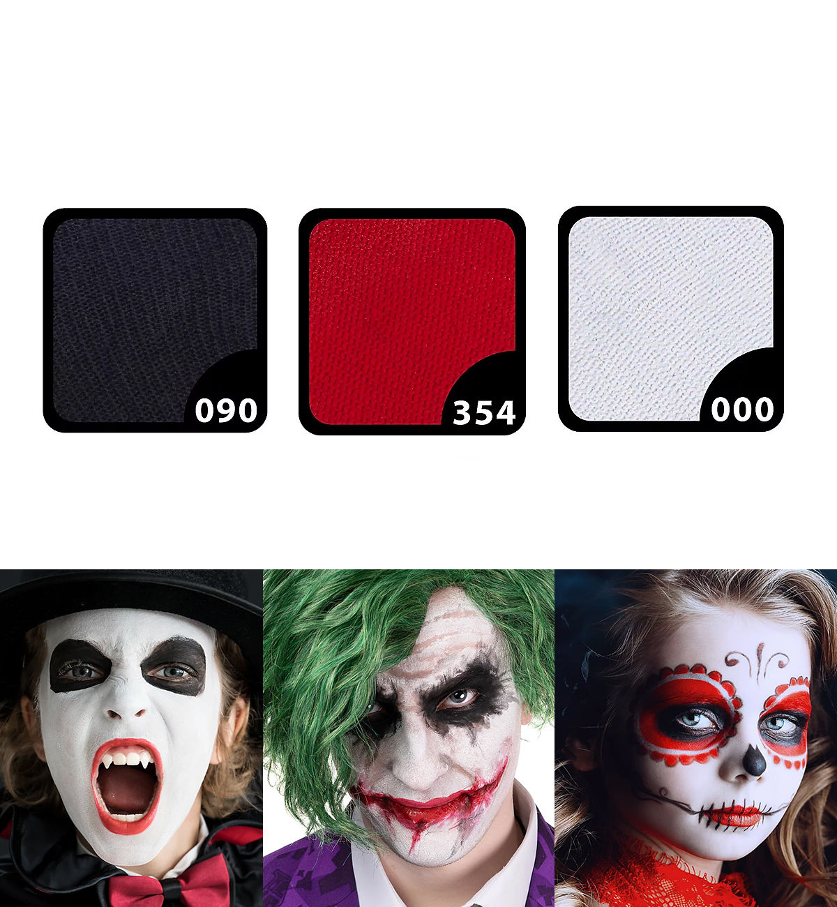 Aqua Make-up Set schwarz-weiß-rot
