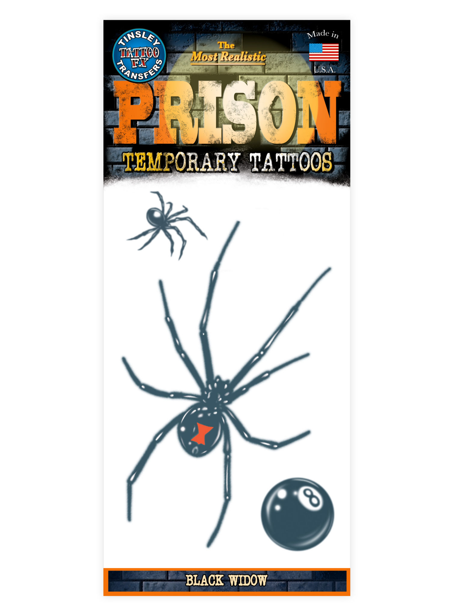 Schwarze Witwe Klebe-Tattoo