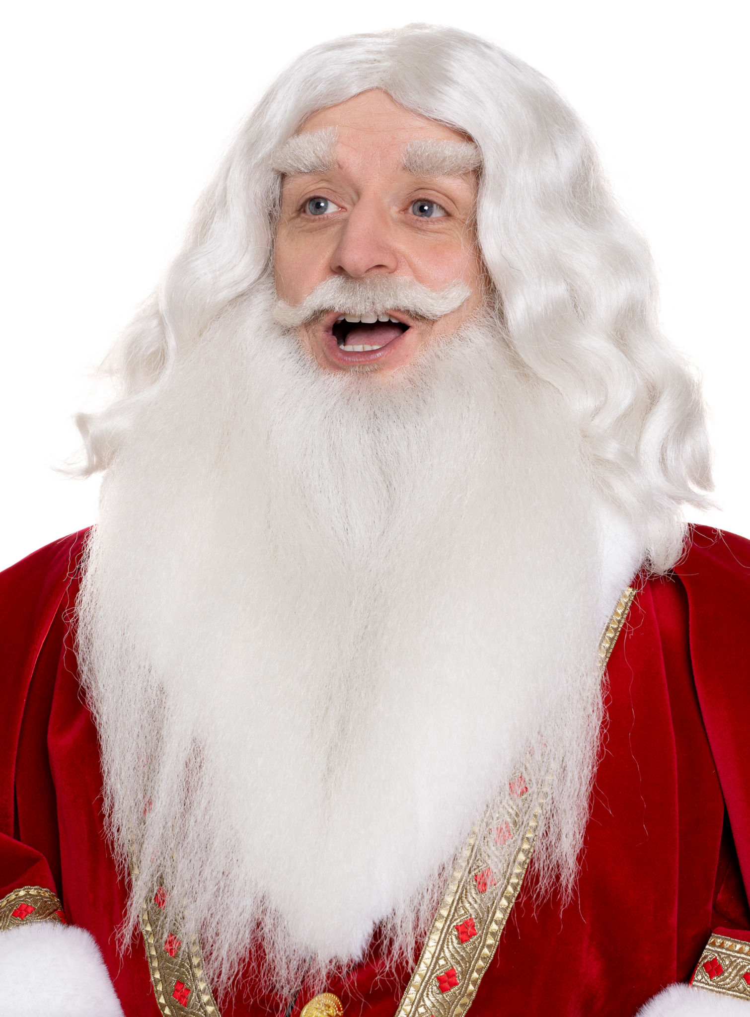 Bartset Weihnachtsmann mit Vollbart und Schnurrbart