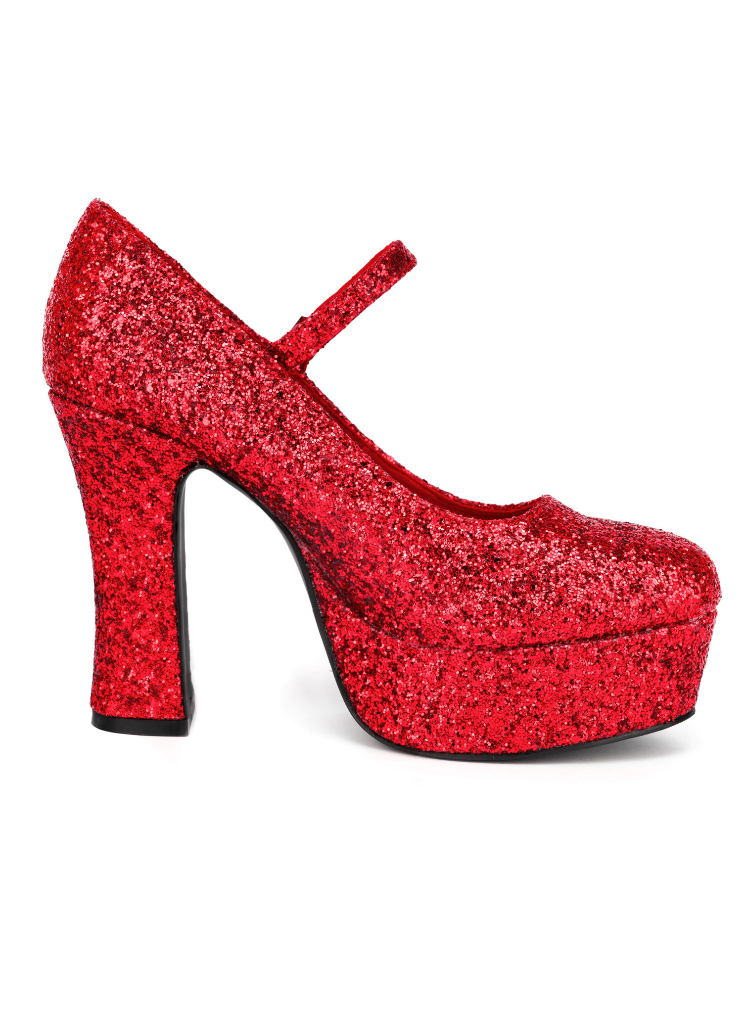 Plateau Schuhe glitter-rot