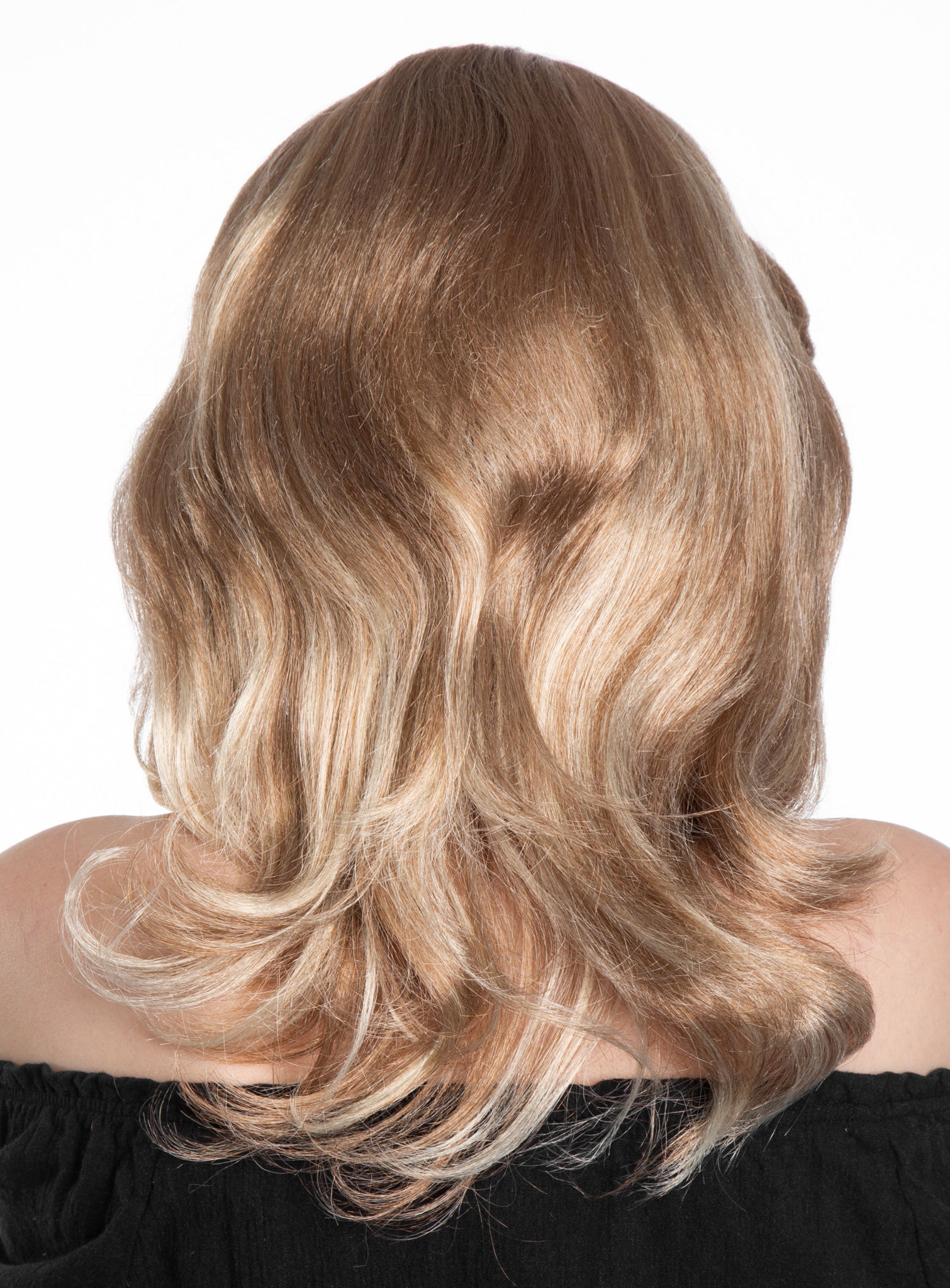 Blonde Perücke mit seitlichen Föhnwellen