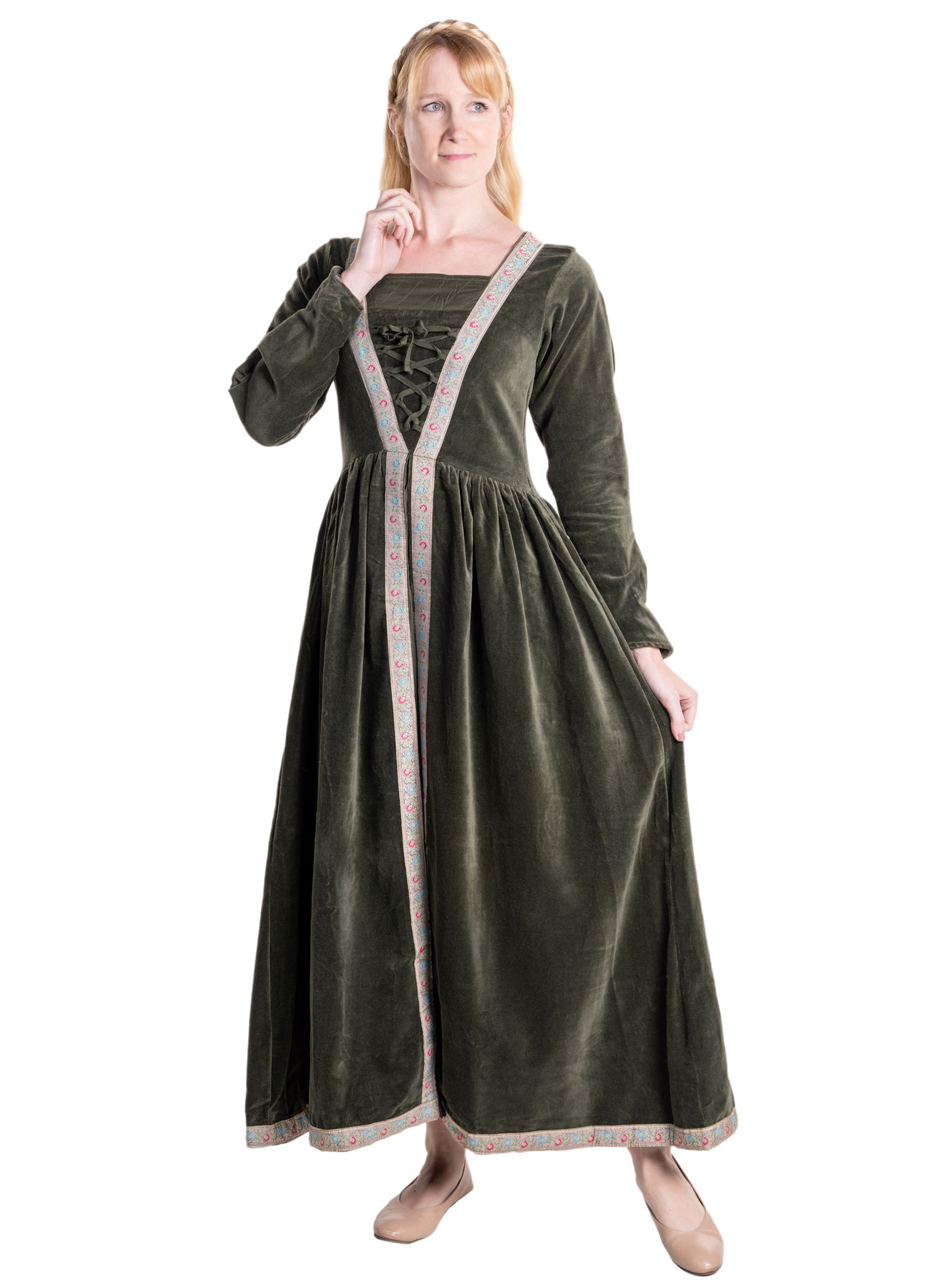 Zauberin Samtkleid grün