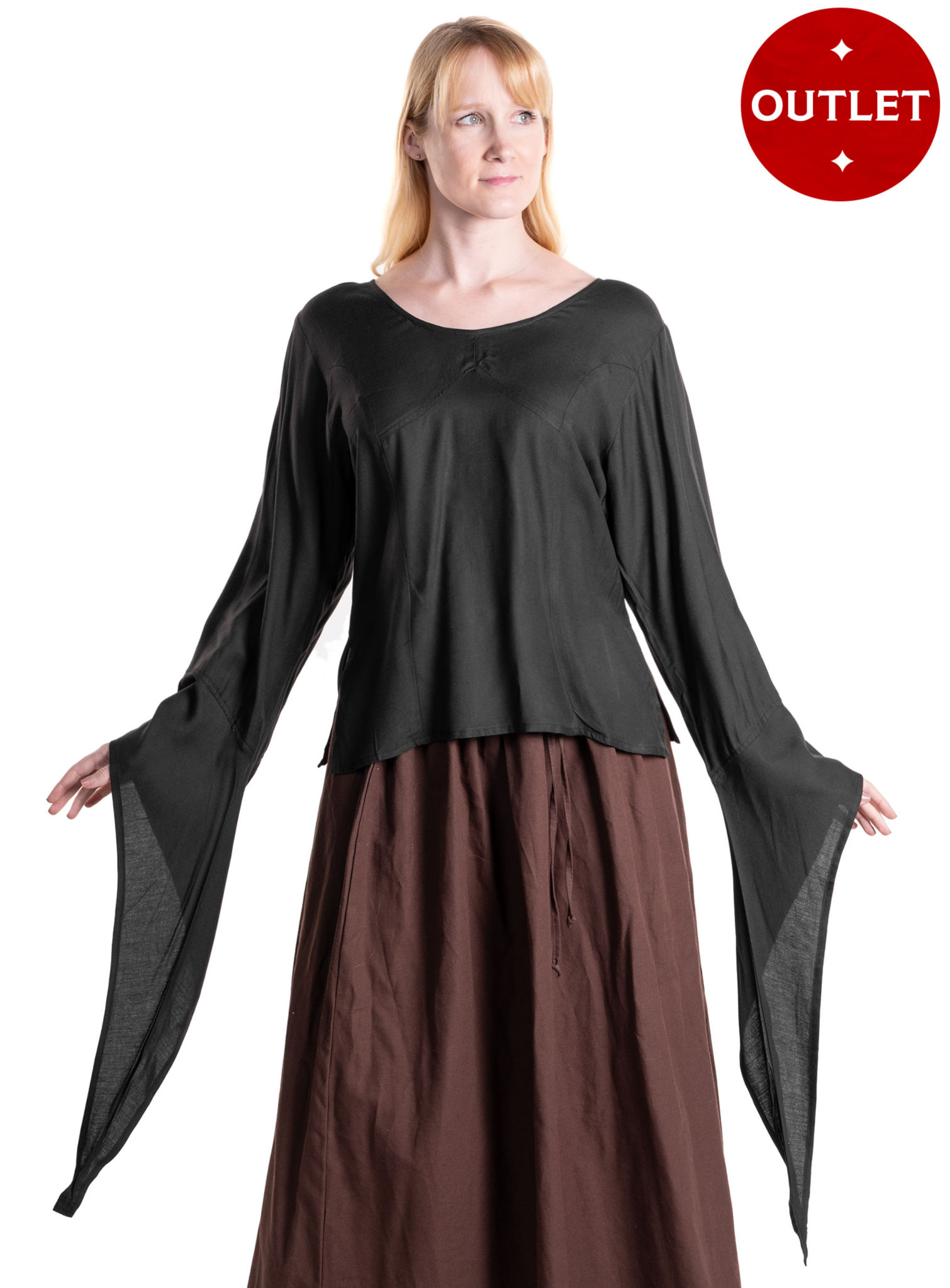 Mittelalterbluse mit Trompetenärmeln - Irma